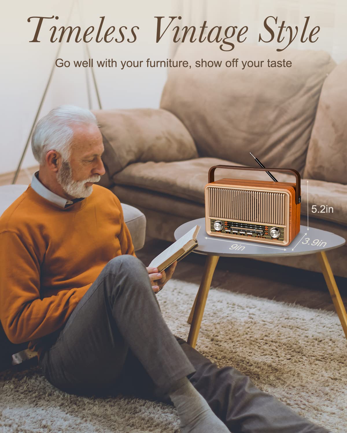 PRUNUS J-120 on kitchen counter playing music, enhances home ambiance benefit
