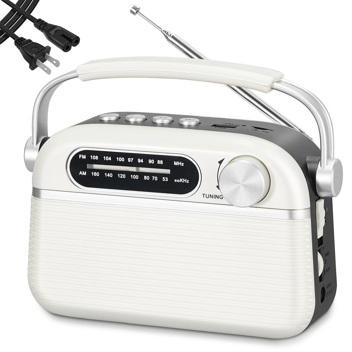 PRUNUS J-130 front view for desktop listening and retro decor.