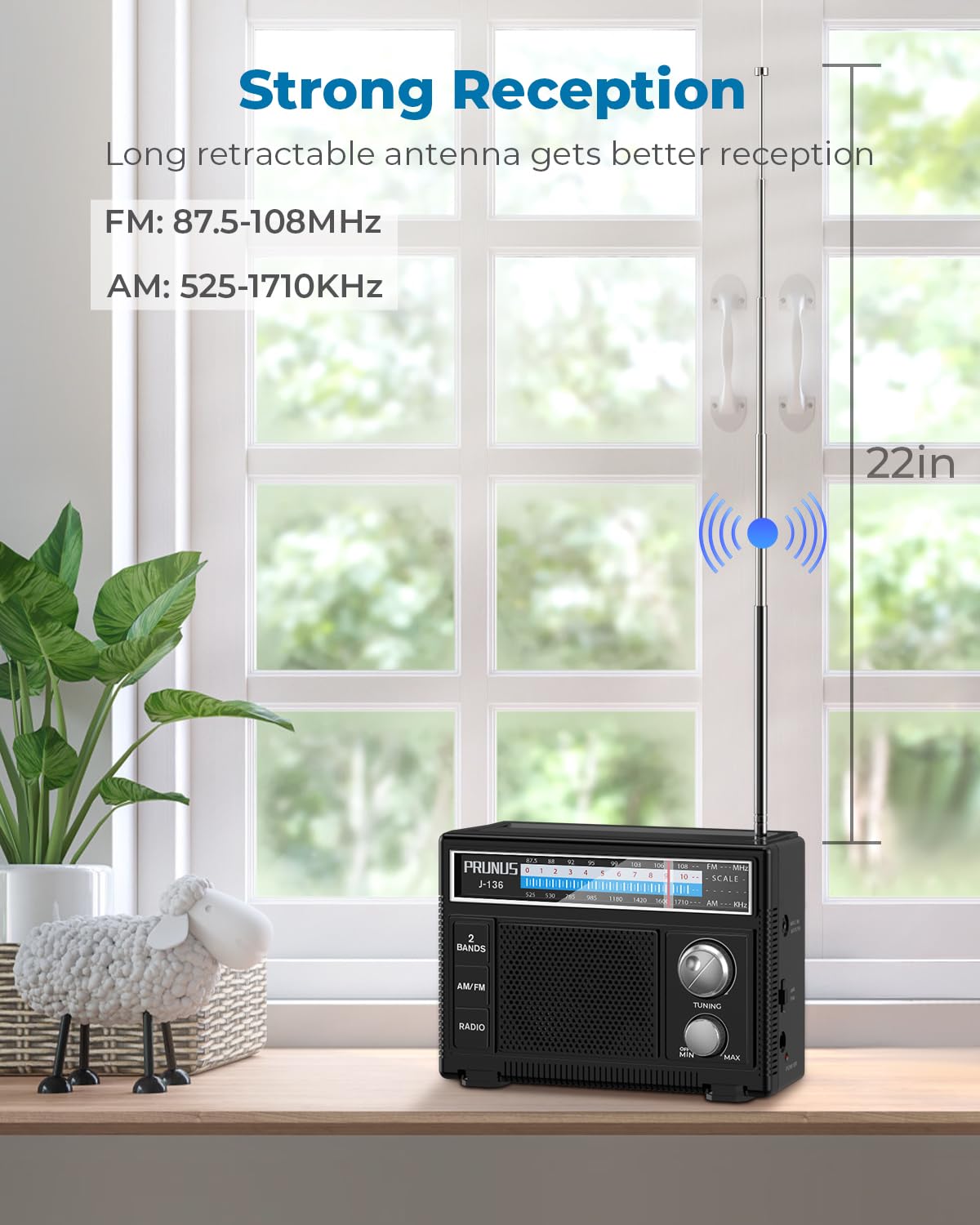 PRUNUS J-136 extended telescopic antenna improves reception