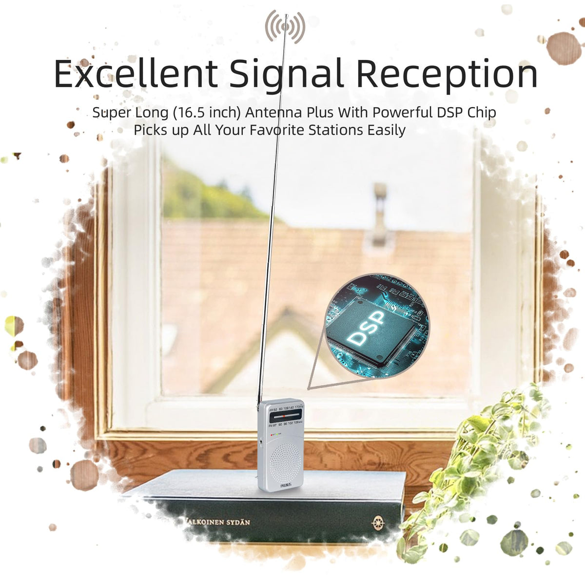 PRUNUS J-166 antenna-360 extended for stronger local reception.