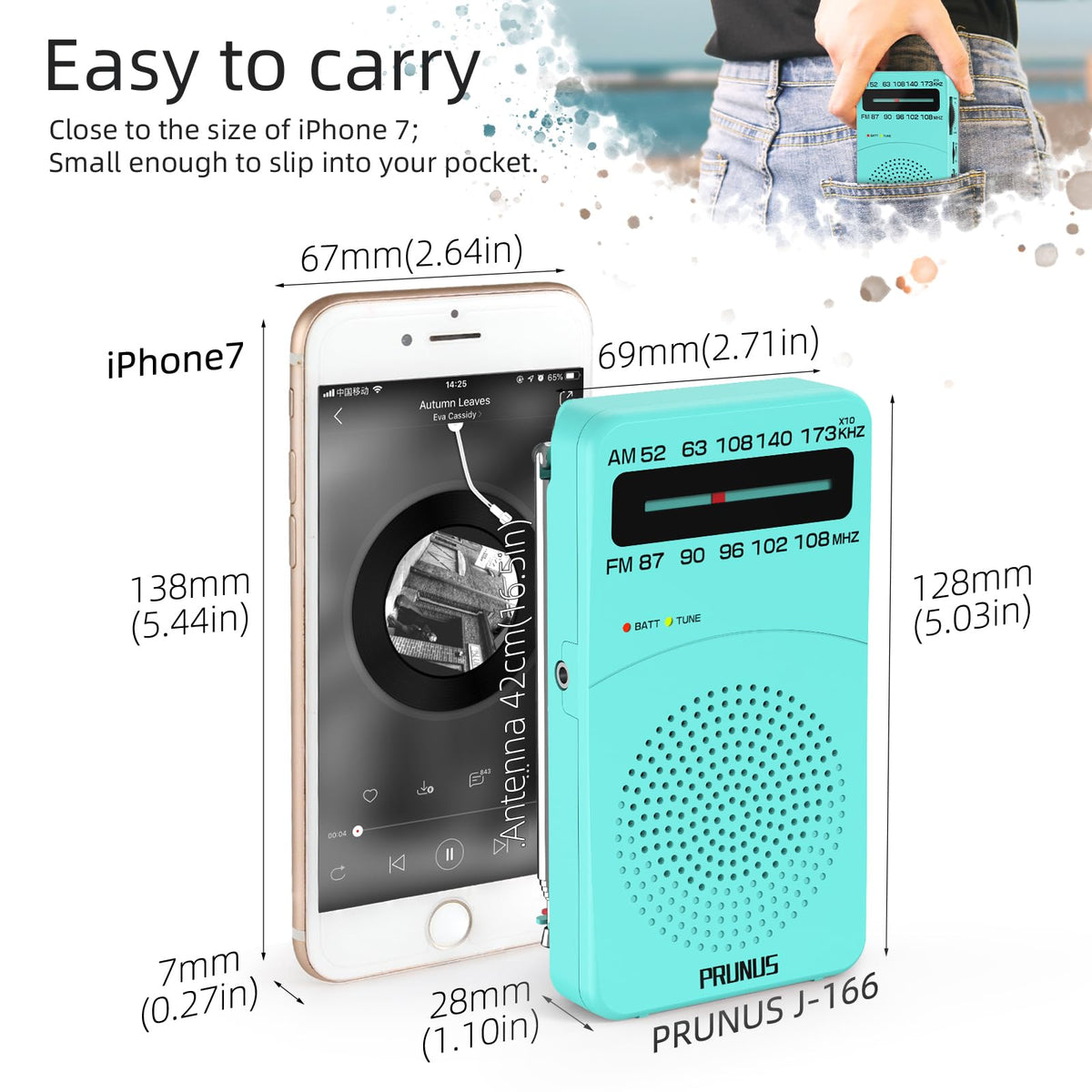 PRUNUS J-166 built-in speaker delivers clear audio for group listening.