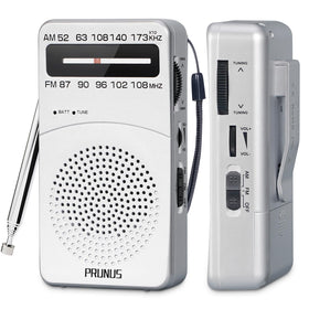 PRUNUS J-166 portable radio front view shows compact, carry-friendly design.