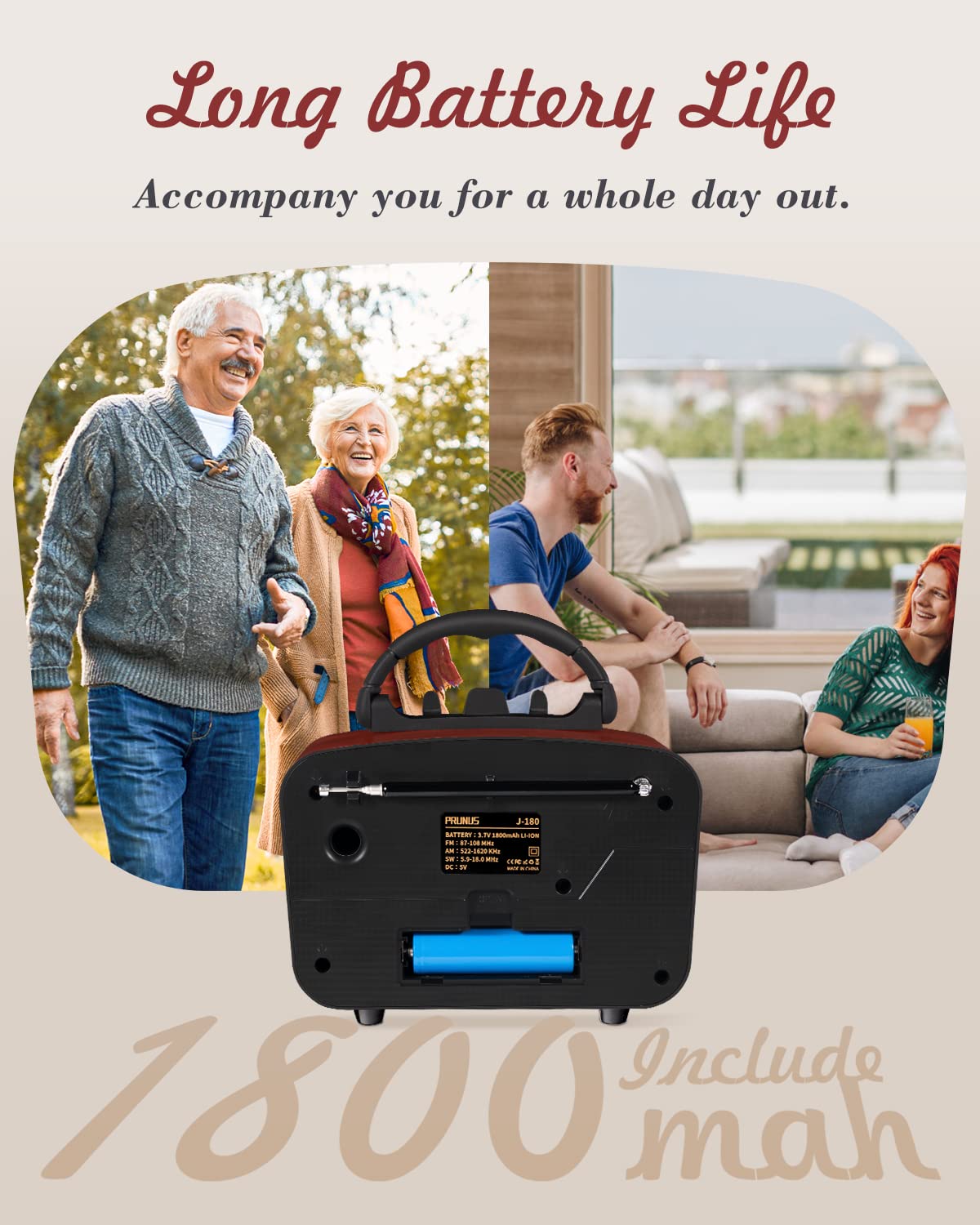 PRUNUS J-180 antenna-reception demonstrates strong AM/FM signal for clear listening
