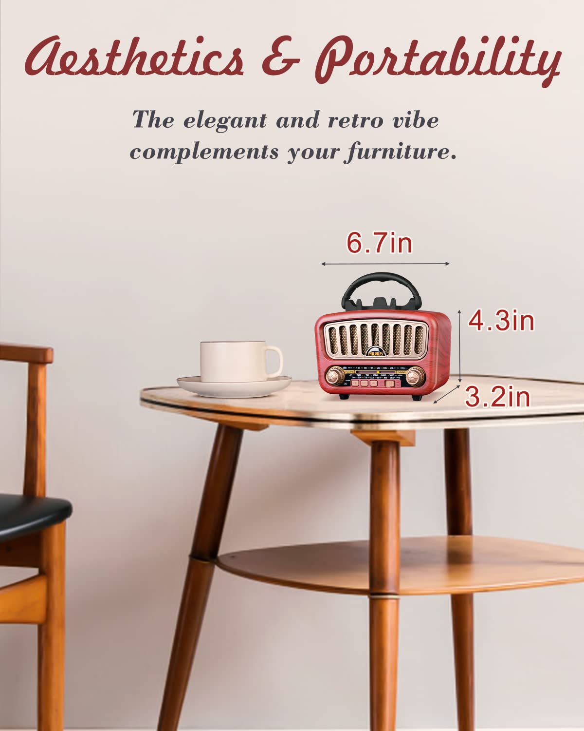 PRUNUS J-180 1800mAh battery allows outdoor music without frequent recharges