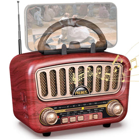 PRUNUS J-180 vintage radio front view highlighting retro charm and bold stereo potential
