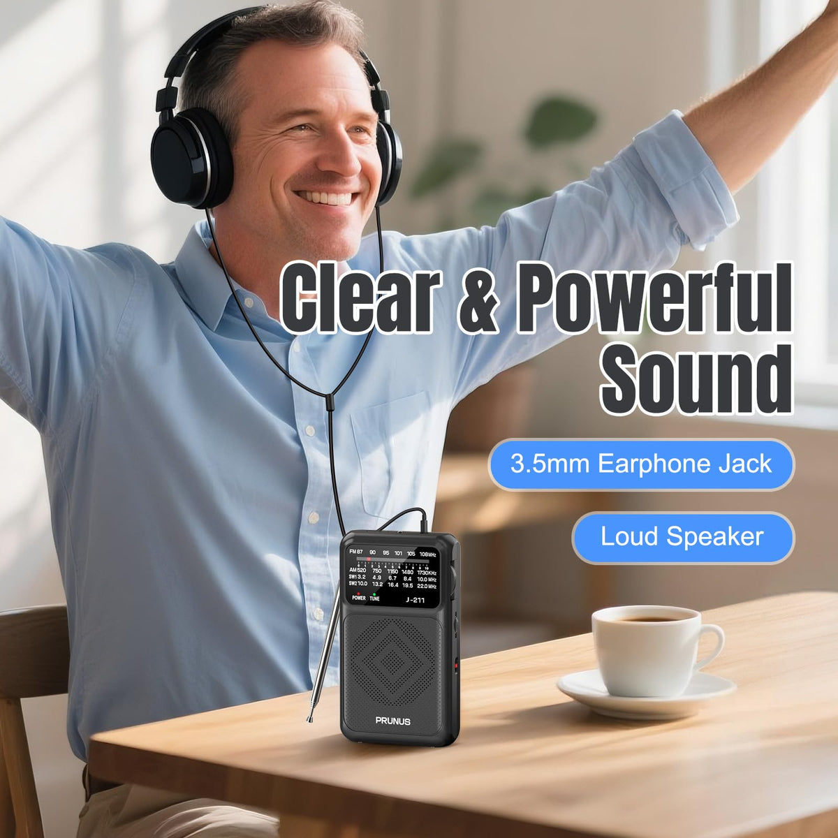 PRUNUS J-211 compact pocket radio is easy to carry.