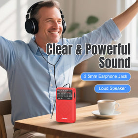 PRUNUS J-211 provides crisp sound with headphone option for private listening anywhere.