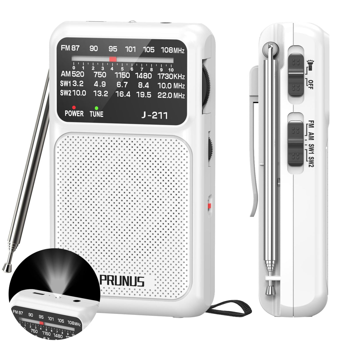 PRUNUS J-211 portable radio compact design for easy daily listening