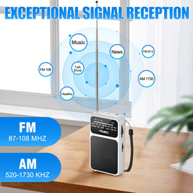 PRUNUS J-555 pocket radio DSP antenna delivering stable FM/AM reception.