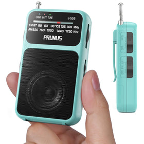 PRUNUS J-555 pocket radio dual-power design for reliable outdoor listening