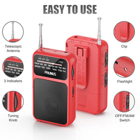 PRUNUS J-555 tuning controls and indicator simplify channel selection.