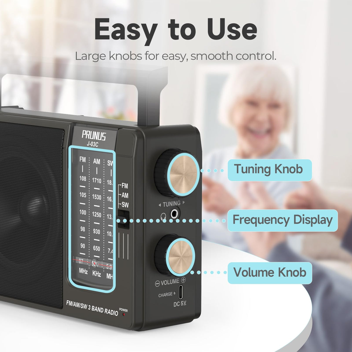PRUNUS J03C back with battery compartment offering AA backup power
