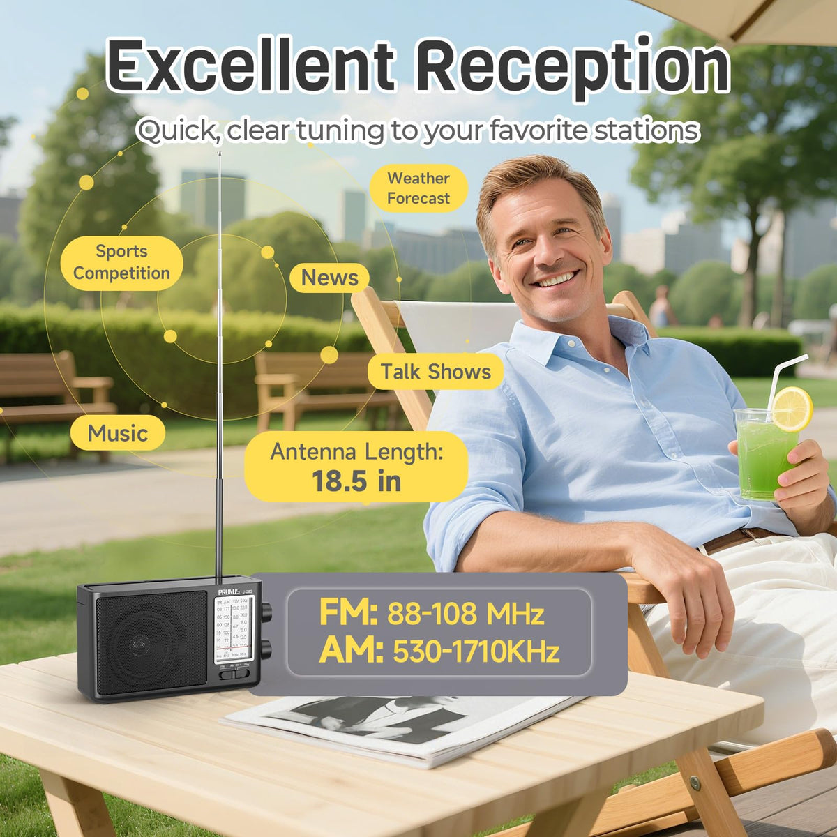 PRUNUS J08 360 degree antenna improves signal reception