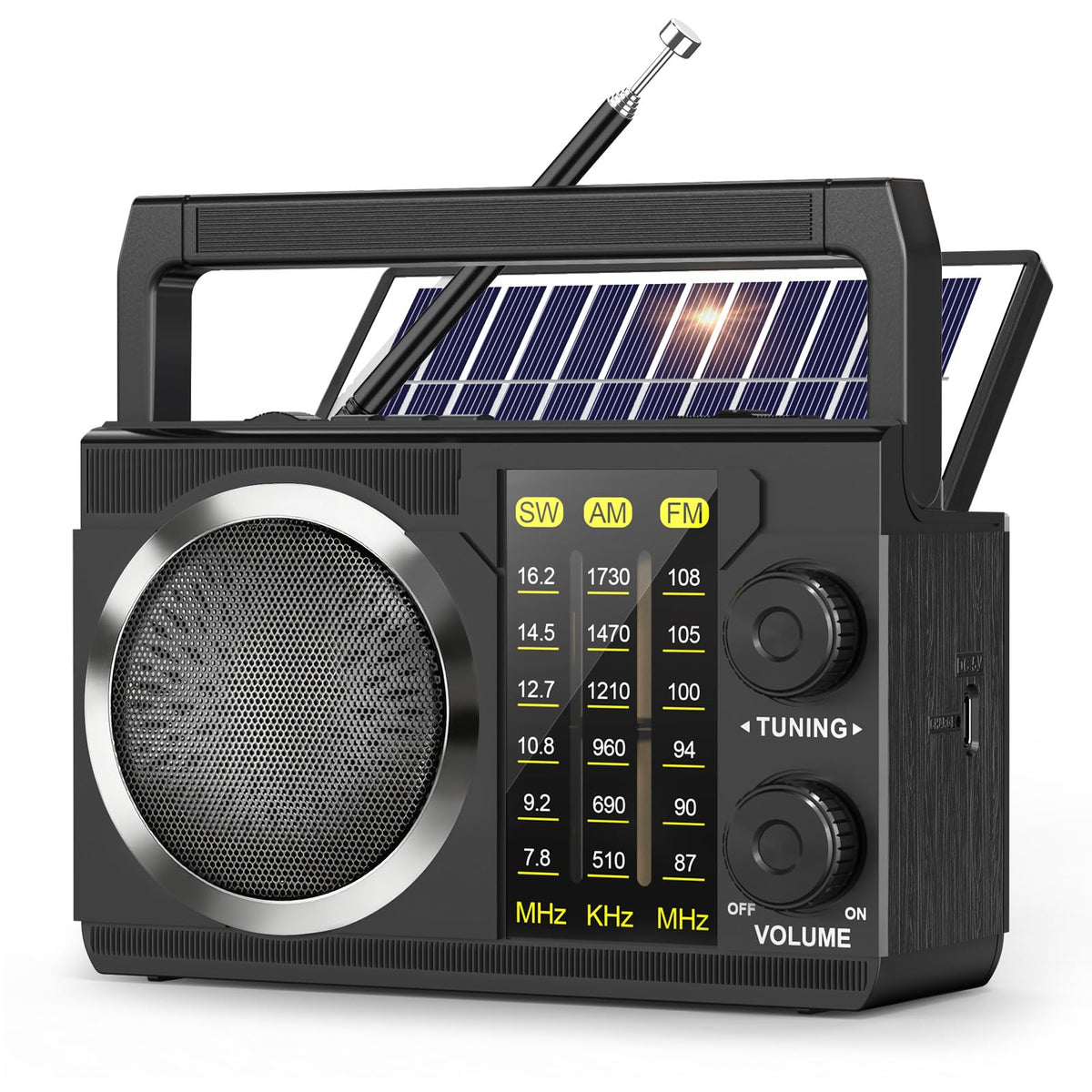 PRUNUS J-135 front view with large dial for easy tuning and listening