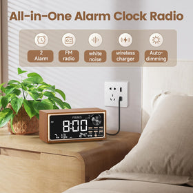 PRUNUS J-177 radio and alarm controls closeup showing easy tuning and alarm selection benefits