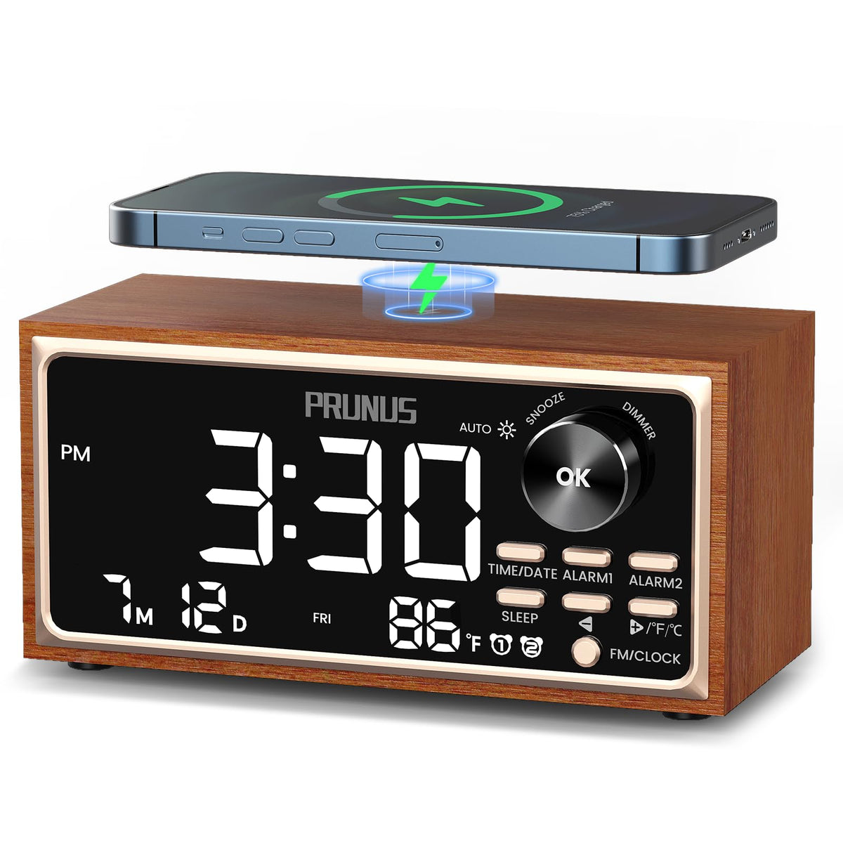 PRUNUS J-177 front view showing vintage design and large readable display for easy time checks