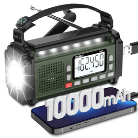 PRUNUS J-924 emergency radio front view with multi-band display for preparedness