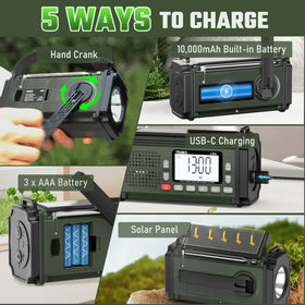 PRUNUS J-924 hand crank and solar panel ready for off-grid power