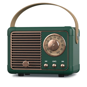 PRUNUS J-999 retro Bluetooth speaker in green for portable nostalgia and easy listening