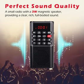 PRUNUS Mini Pocket FM Walkman recorder function lets you save radio moments.