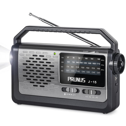 PRUNUS NOAA weather radio front view with strong reception and alerts