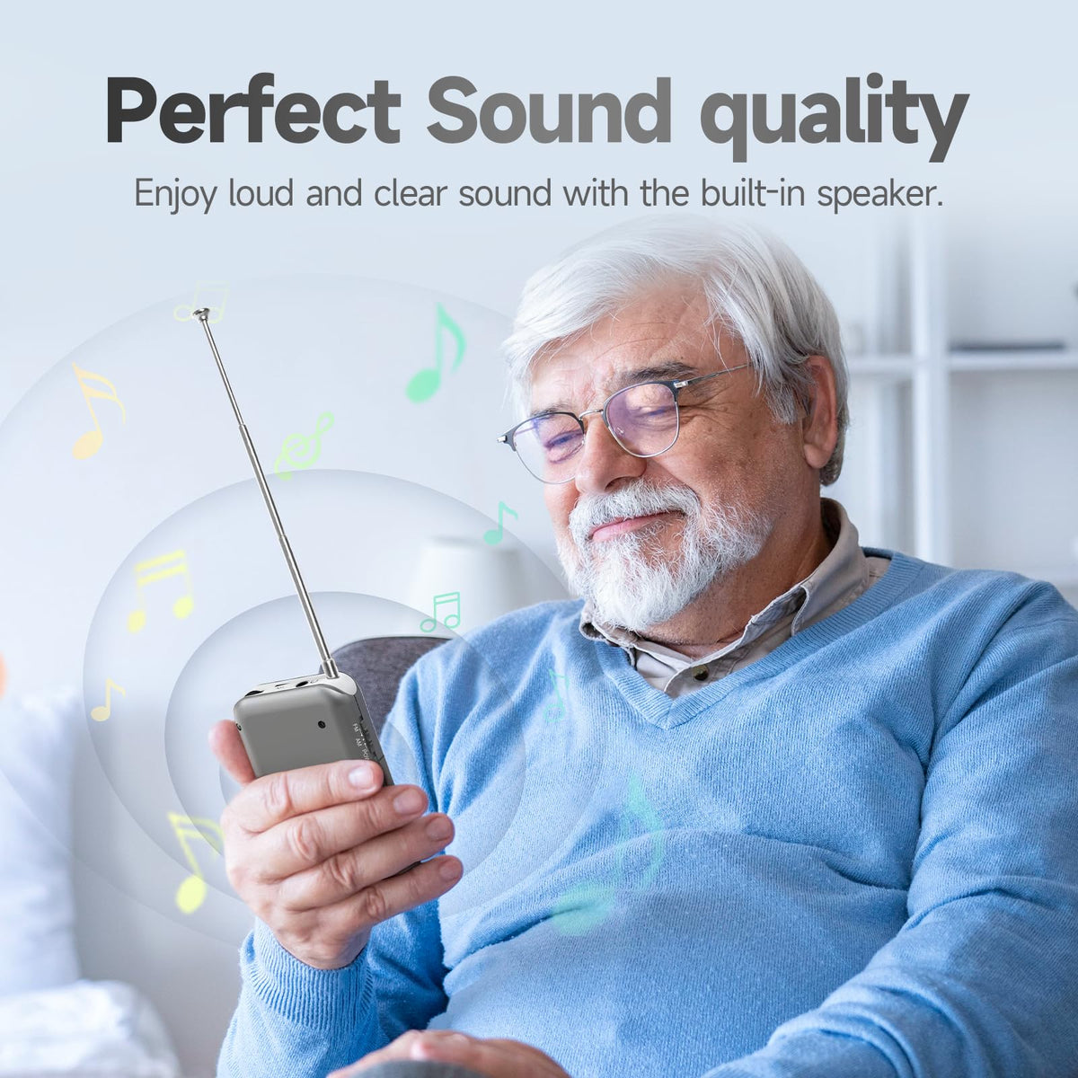 PRUNUS pocket radio AAA battery compartment for reliable outdoor use