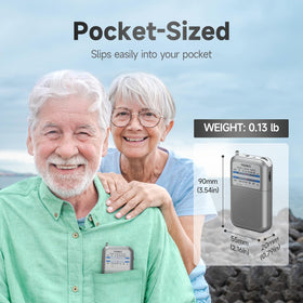 PRUNUS pocket radio built-in speaker delivering clear sound for group listening