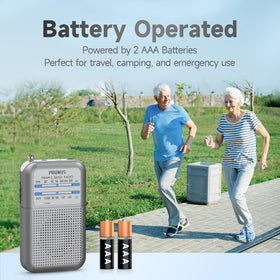 PRUNUS pocket radio headphone jack enables private listening without disturbance
