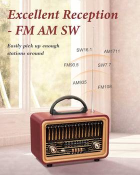 PRUNUS radio with an 1800mAh battery powering hours of listening outdoors.