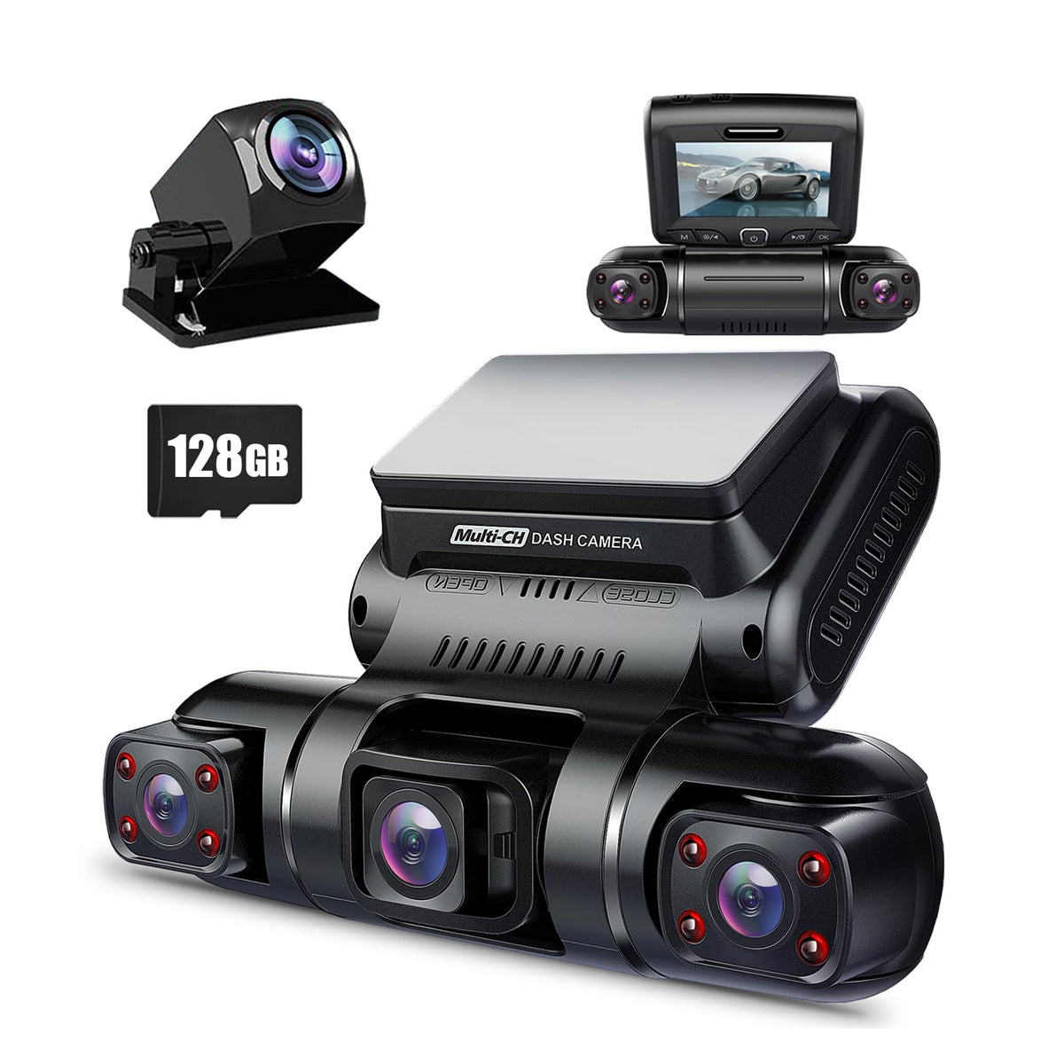 PRUVEEO 360° front camera view showing wide road coverage and clarity.