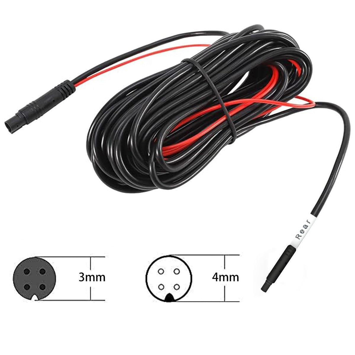 PRUVEEO extension cable routed in vehicle trunk showing tidy installation and protection