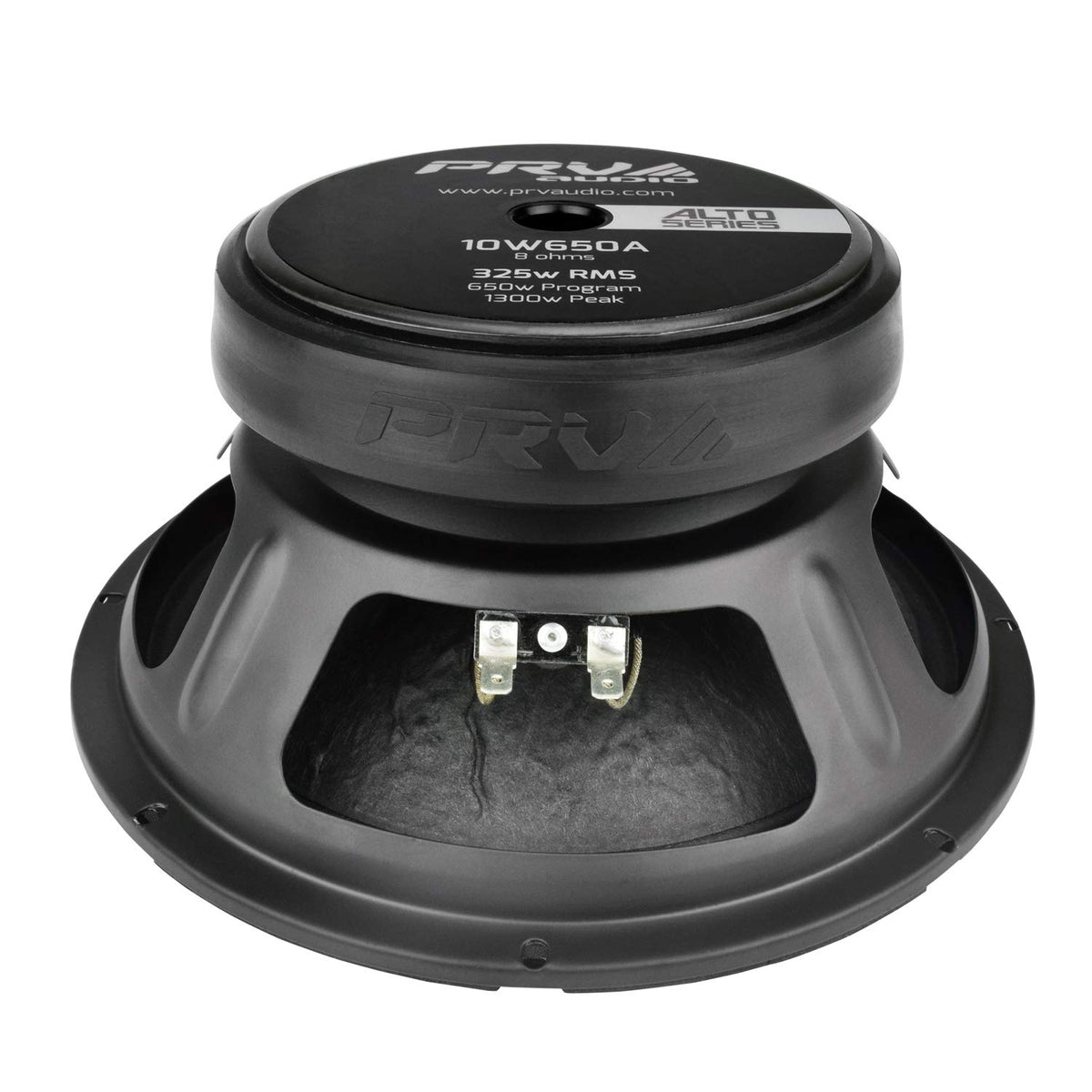 PRV AUDIO detailed shot of 2.5-inch voice coil, emphasizes heat dissipation advantage