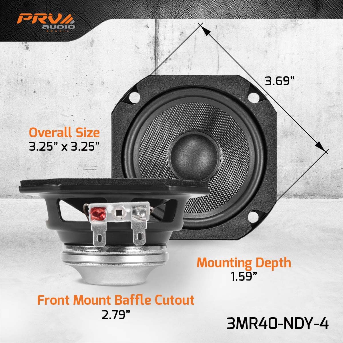 PRV AUDIO close-up of cone and surround highlighting balanced sound reproduction benefit