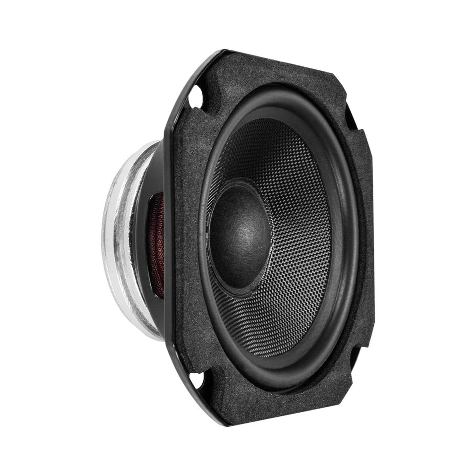 PRV AUDIO 3-inch driver front view showing compact profile and easy installation benefit