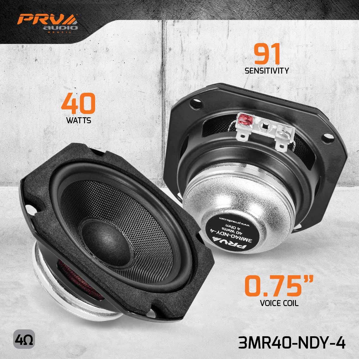 PRV AUDIO driver back magnet view emphasizing neodymium motor for lightweight efficiency