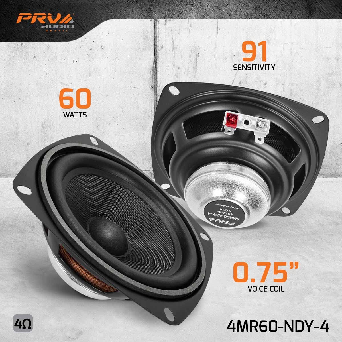 PRV AUDIO rear magnet view highlighting neodymium motor efficiency