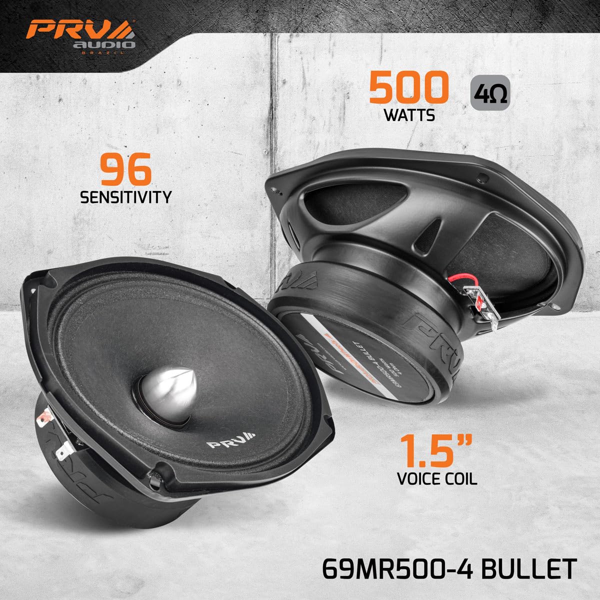 PRV AUDIO 69MR500-4 6x9 midrange cone image for precise door panel sound.