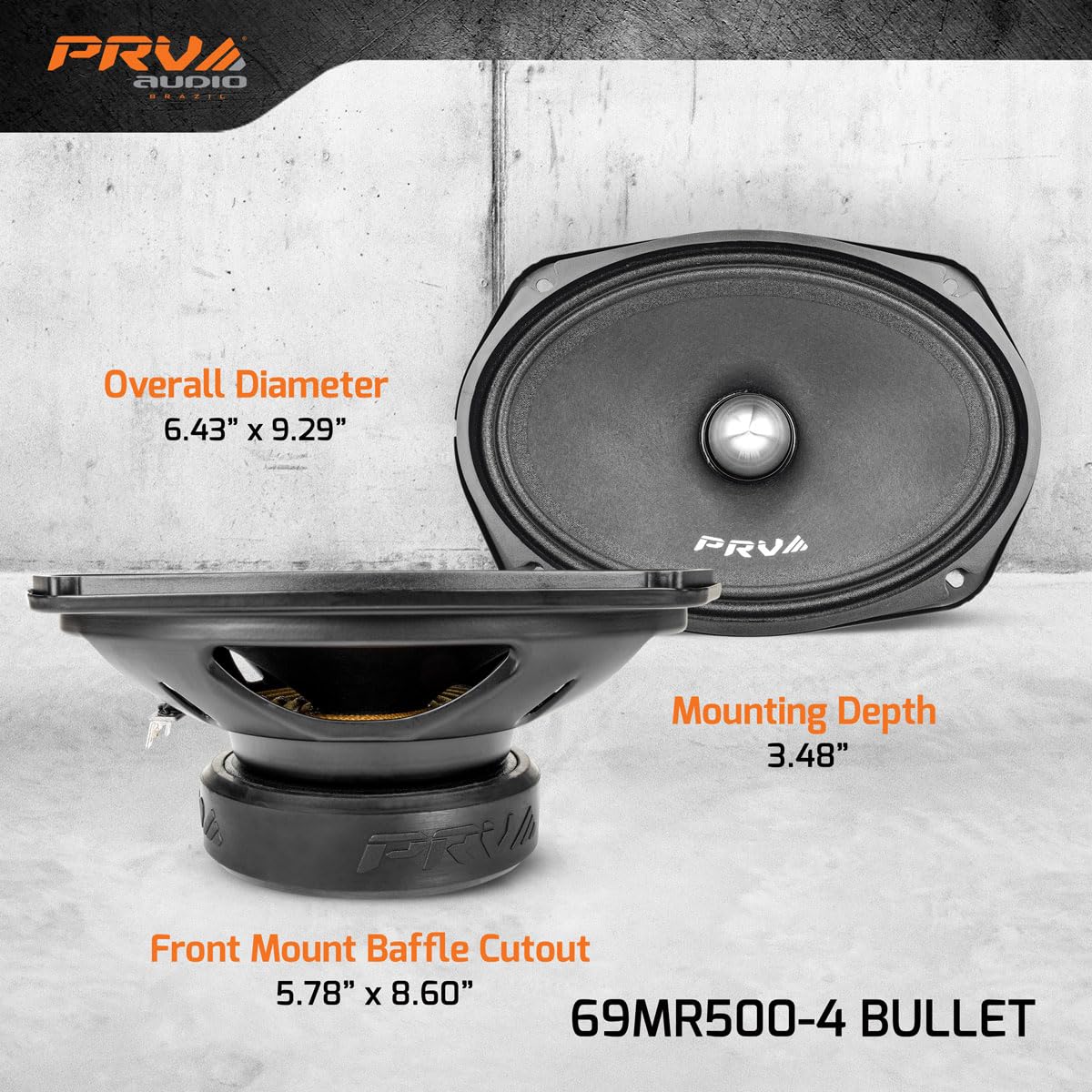 PRV AUDIO 69MR500-4 cloth surround image highlighting smooth frequency response.