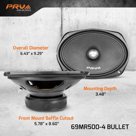 PRV AUDIO 69MR500-4 cloth surround image highlighting smooth frequency response.