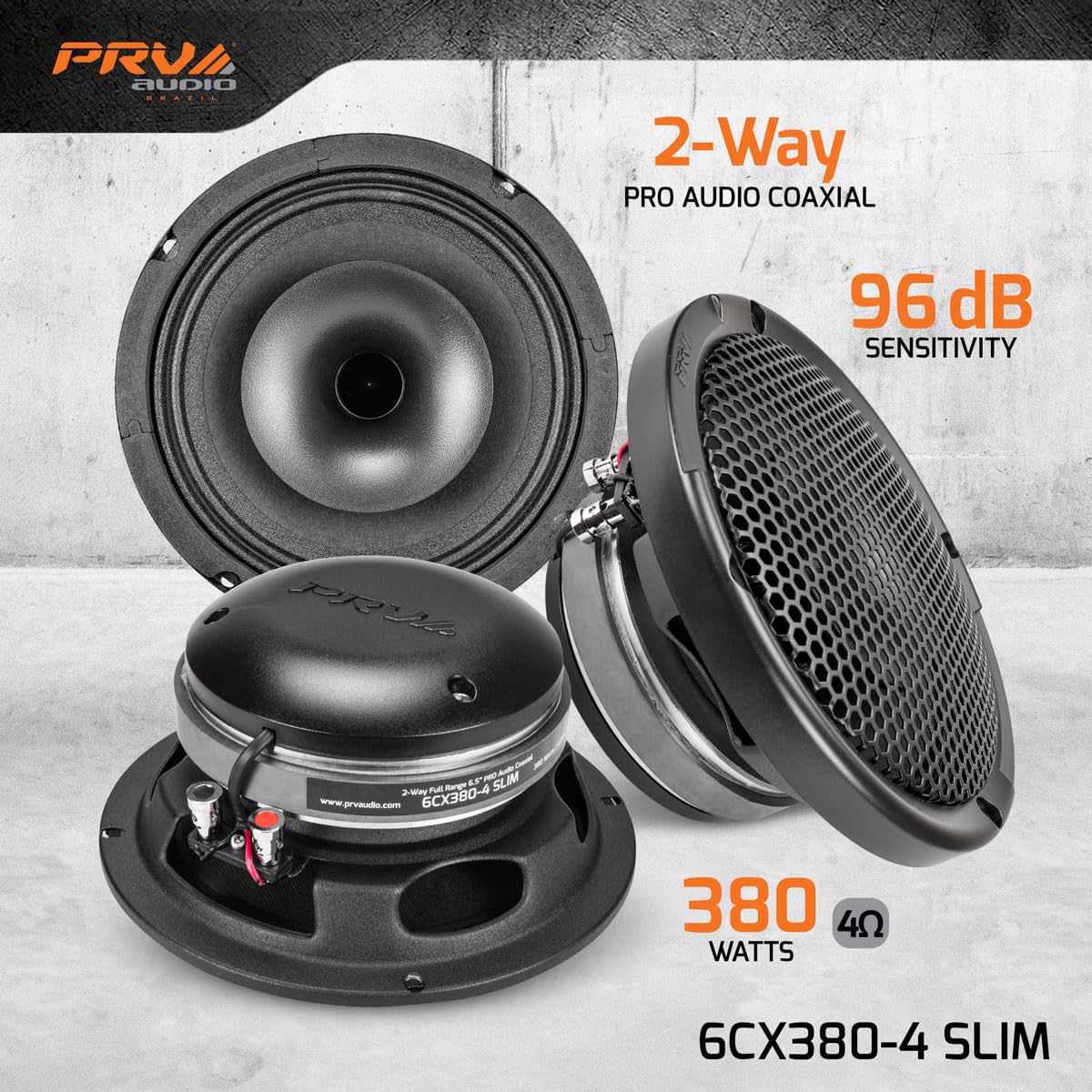 PRV AUDIO 6CX380-4 Slim compact design fits tight spaces while sounding clear.