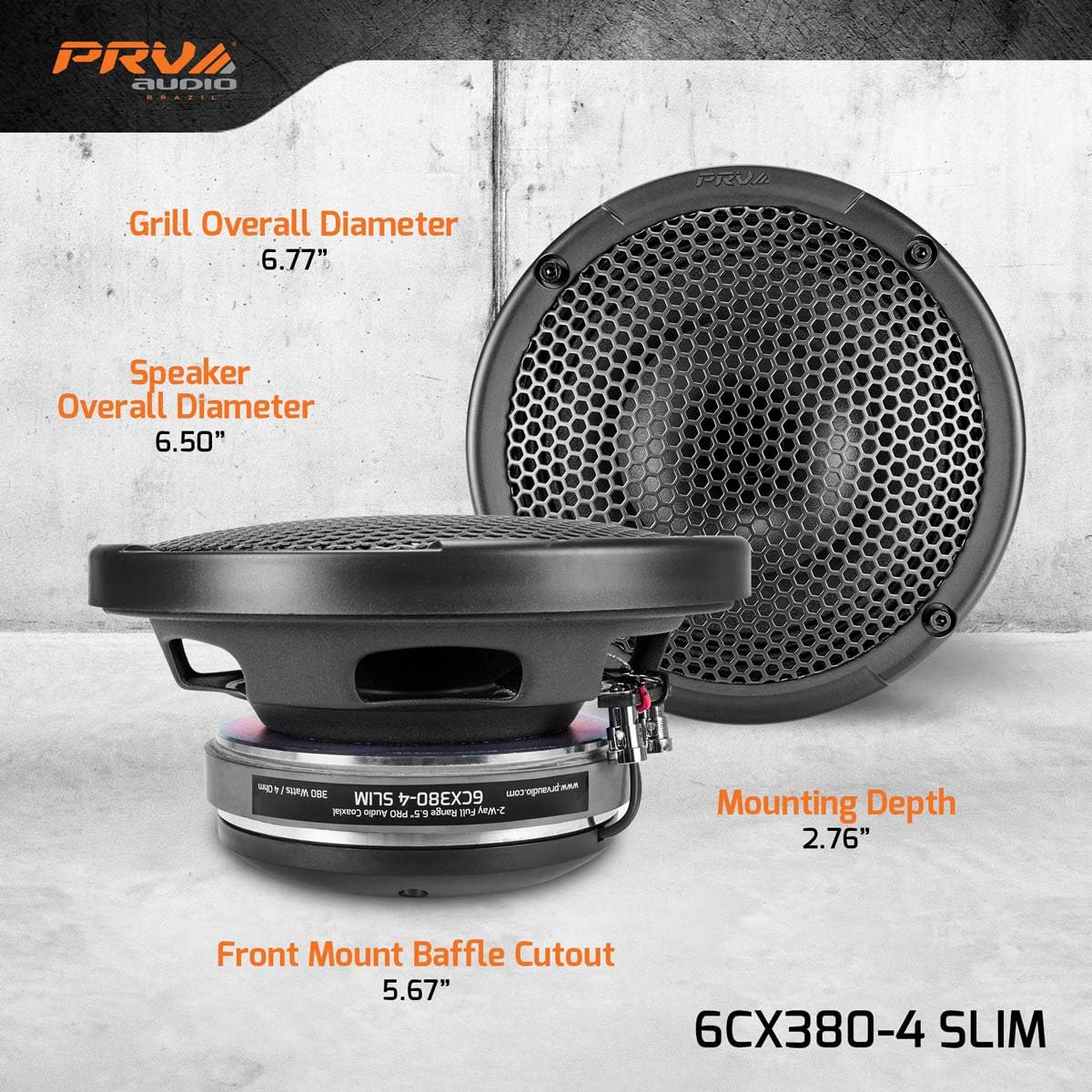 PRV AUDIO 6CX380-4 Slim copper-voice-coil handles heat for long sessions.