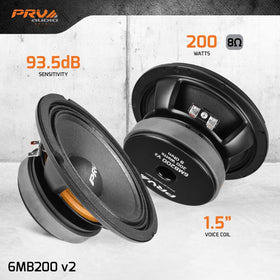 PRV Audio 6MB200 v2 voice coil supports high power handling and durability