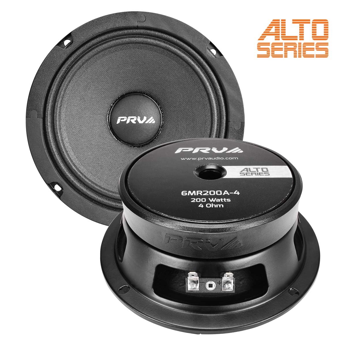 PRV AUDIO speaker installed in a car door demonstrating compact fit and loud output