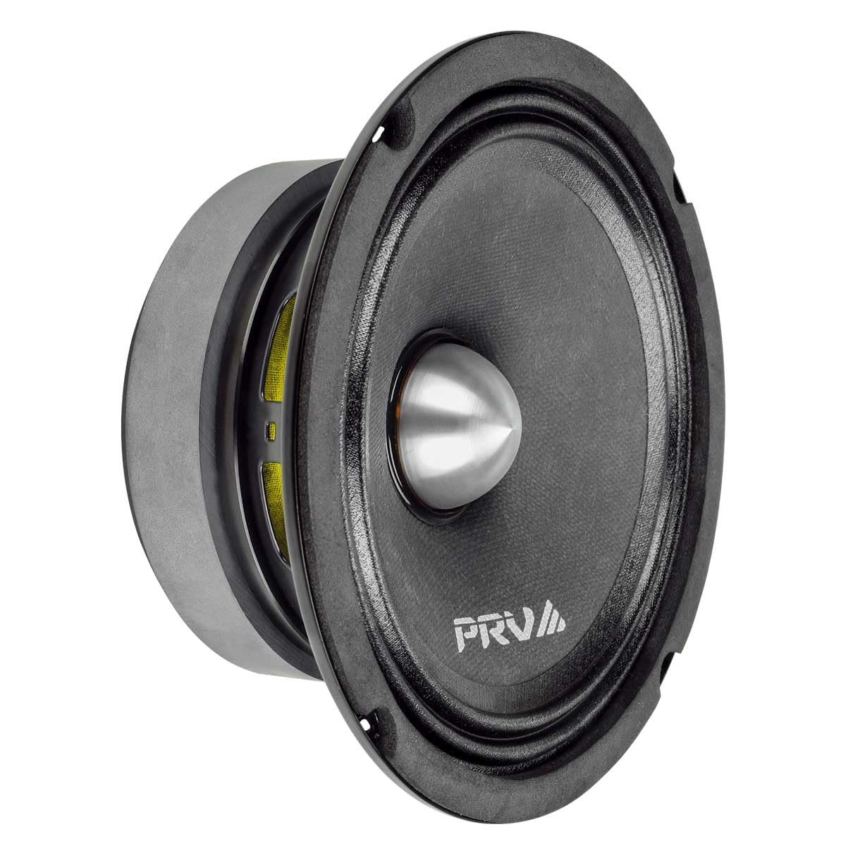 PRV AUDIO 6.5-inch midrange front view showing driver and mounting flange for easy installation