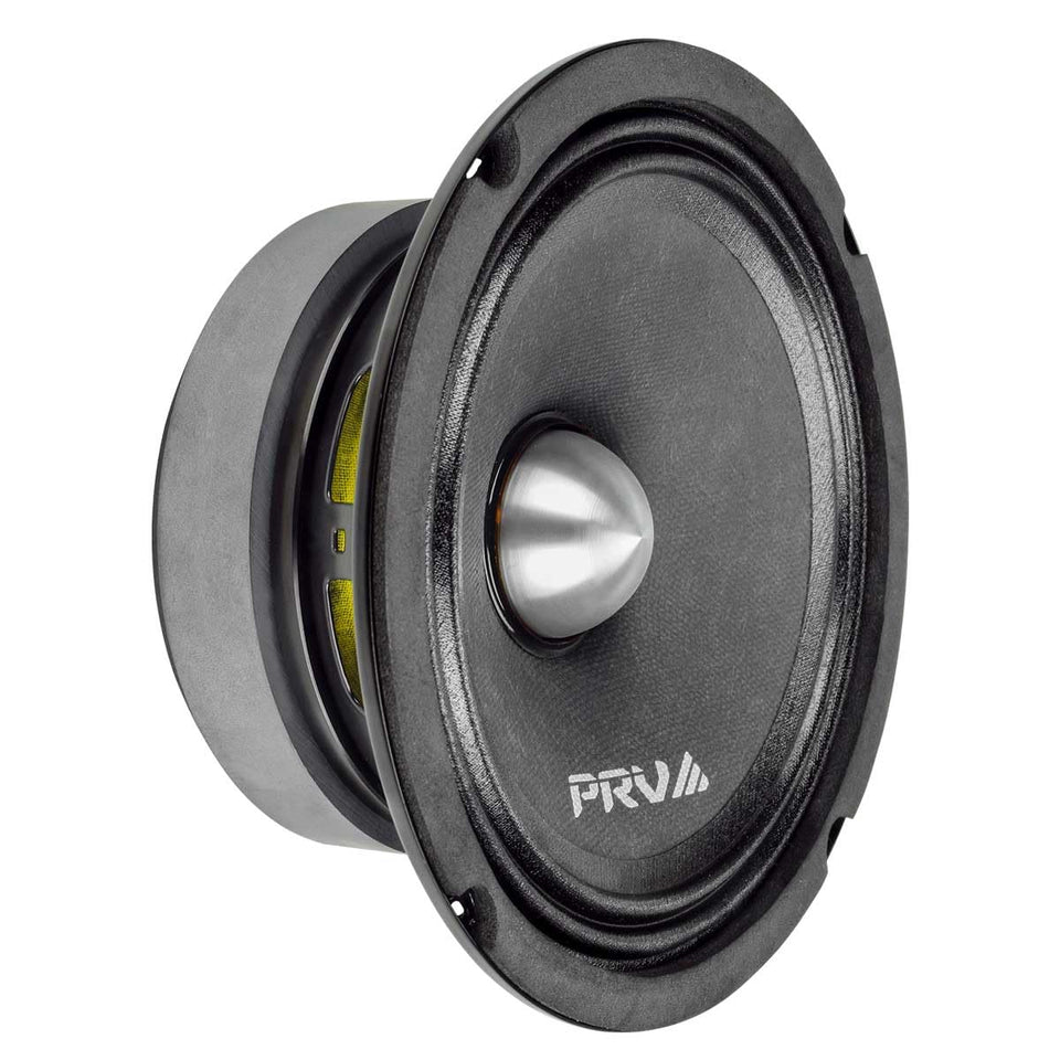 PRV AUDIO 6.5-inch midrange front view showing driver and mounting flange for easy installation