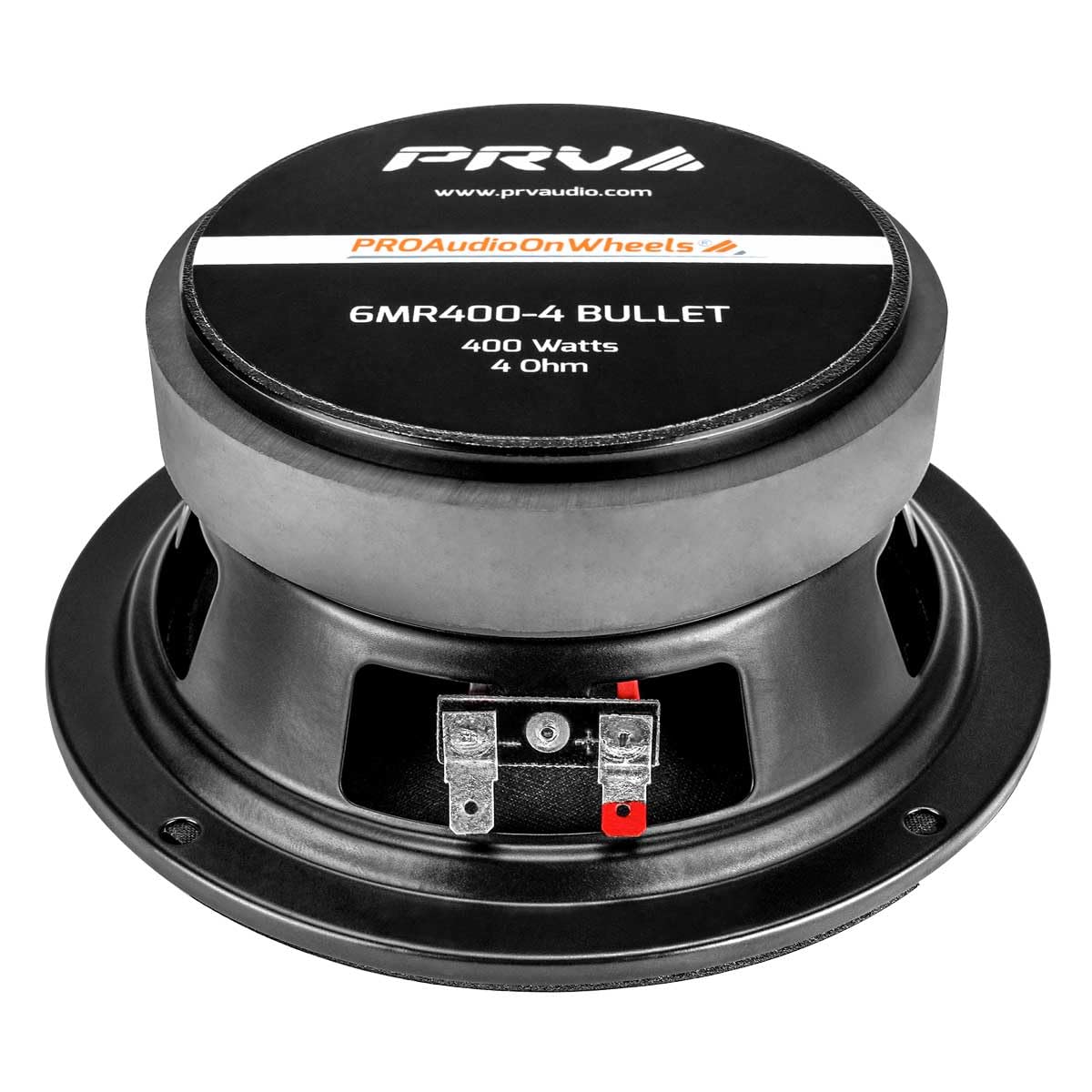 PRV AUDIO 6MR400-4 in-car installation setup for high-fidelity midrange