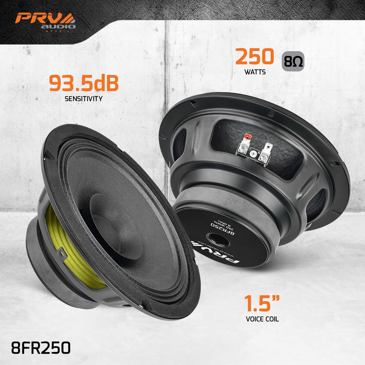 PRV AUDIO cone close-up highlighting dual-cone design for wide frequency response