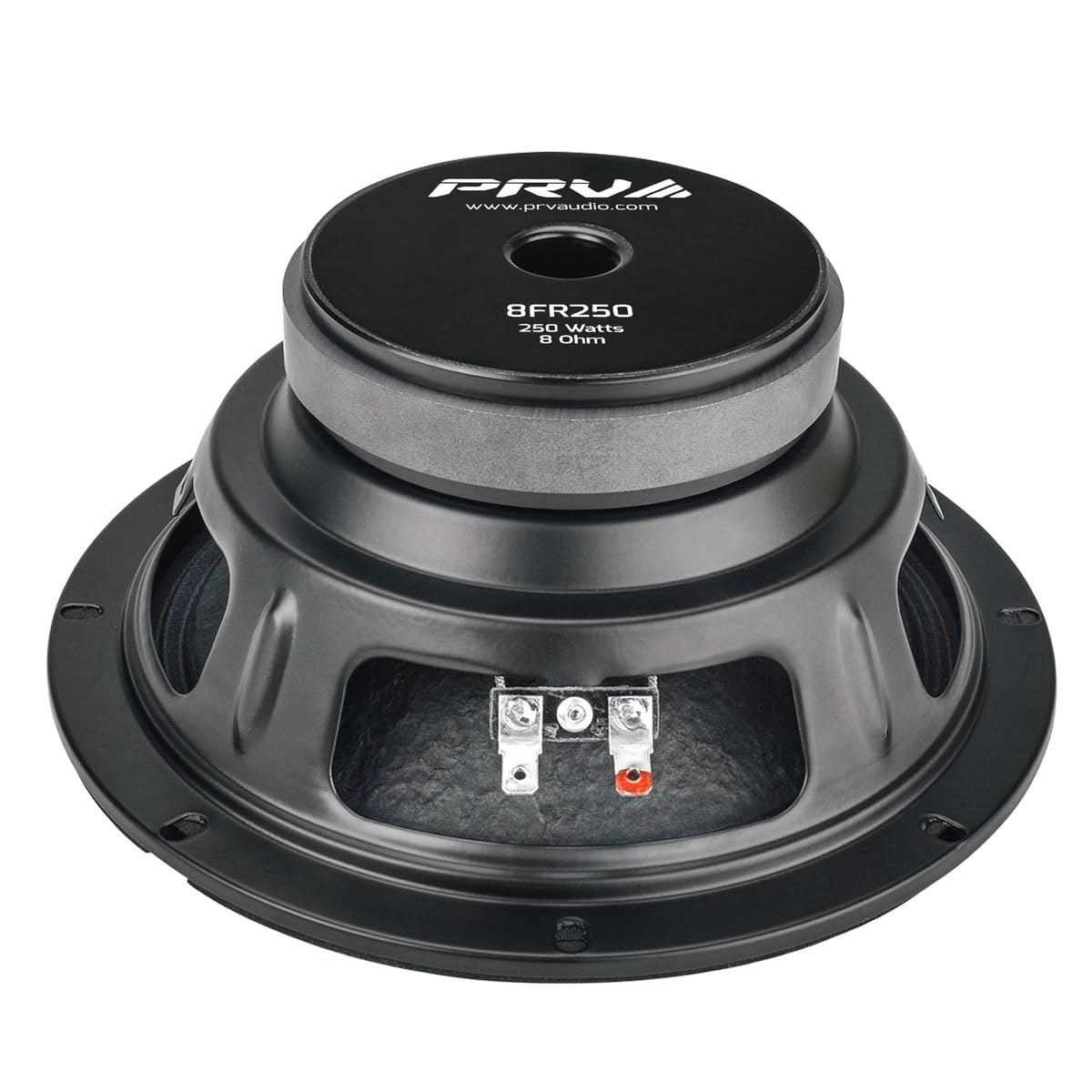 PRV AUDIO voice coil detail showing Kapton former and CCAW coil for durability