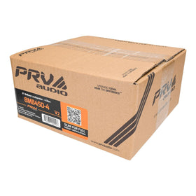 PRV AUDIO 8MB450-4 v2 next to ruler showing exact dimensions for enclosure planning