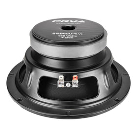 PRV AUDIO 8MB450-4 v2 mounted in a car door cup illustrating easy car audio upgrade